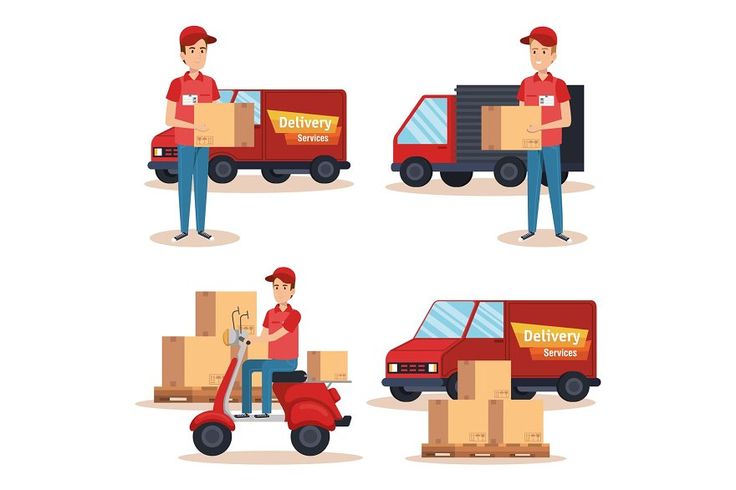 team couriers characters delivery coworking space ernakulam